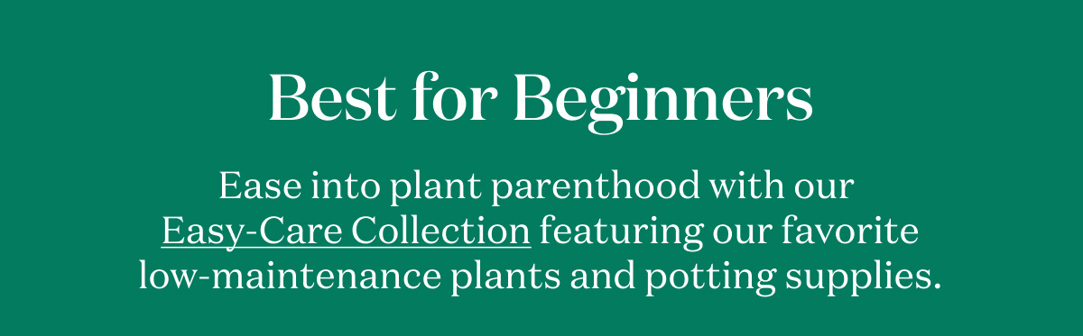 Best for Beginners. Ease into plant parenthood with our Easy-Care Collection