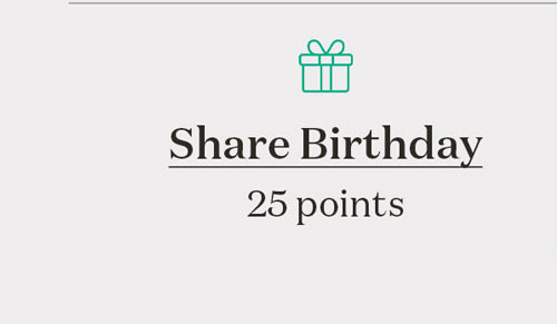 Share Birthday - 25 points