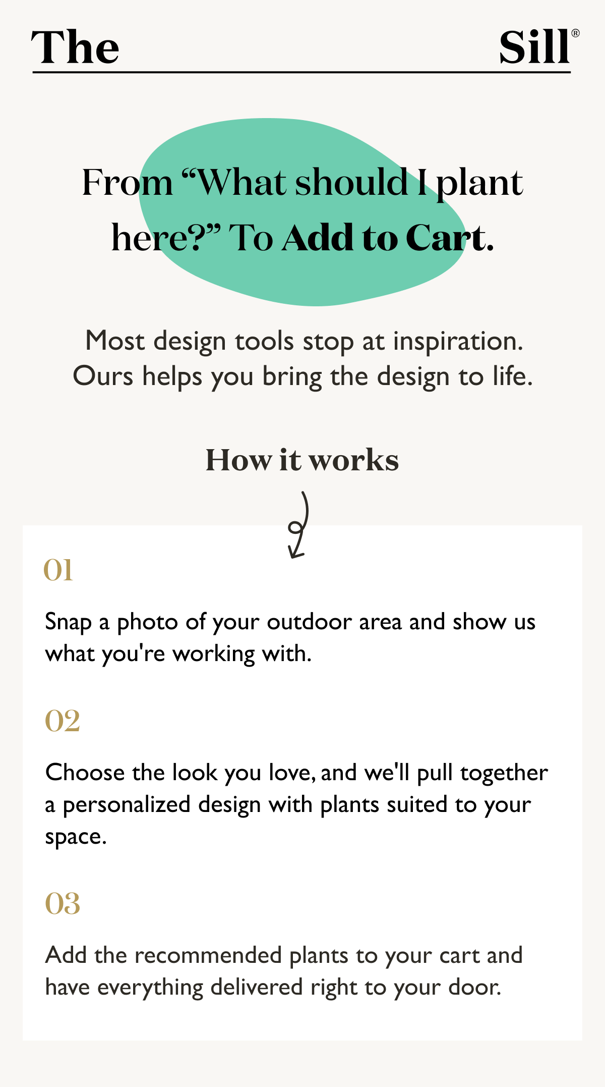 How it works: snap a photo, choose the look you love, click add to cart.