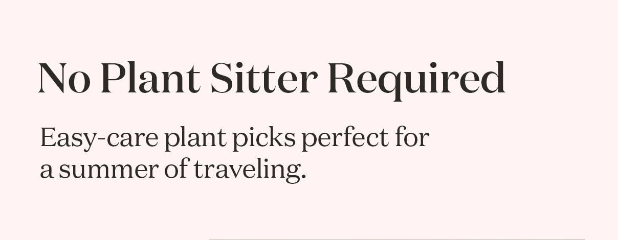 No Plant Sitter Required