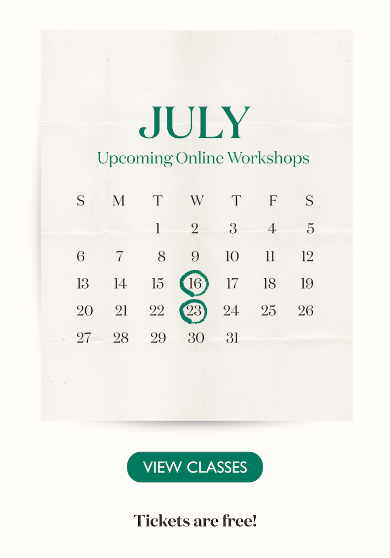 View July Online Workshops (Free!) 