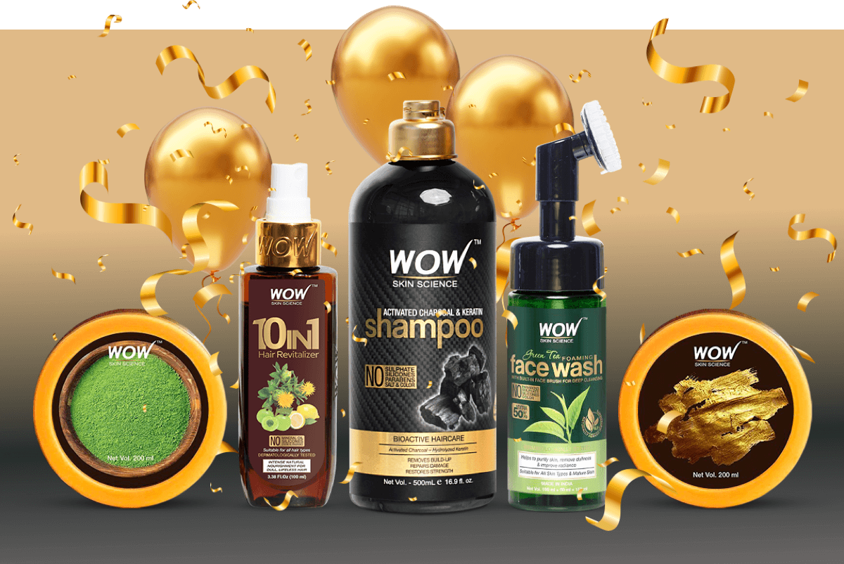 WOW Skin Science select products surrounded by the festive elements