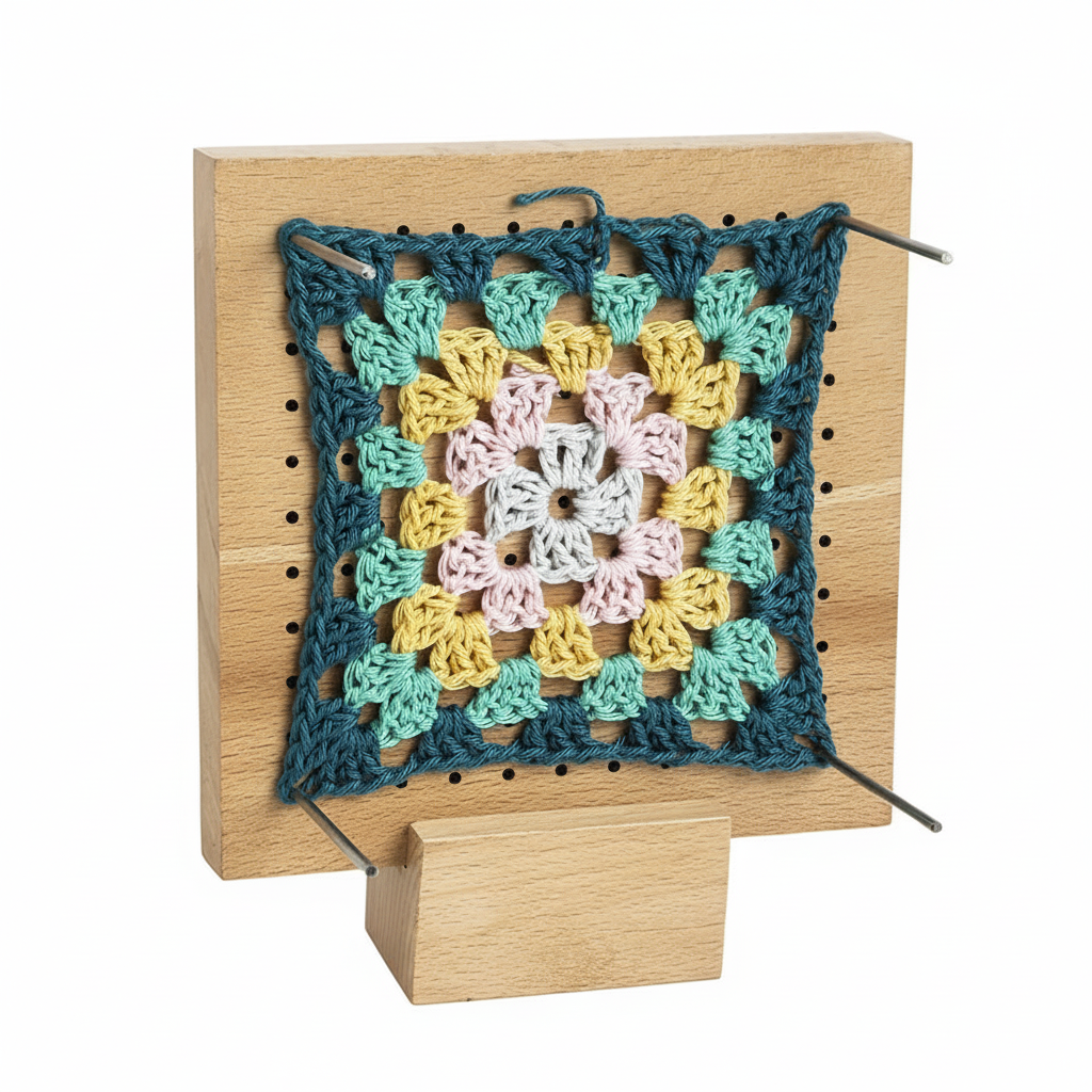 Small Granny Square Blocking Board. Made for efficient, even granny square blocking.